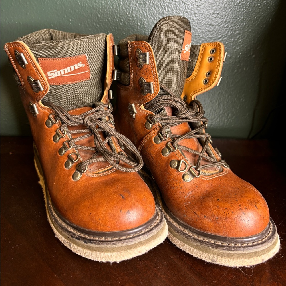 Simms Freestone Wading Boots Fly Fishing Mens Size 7 Felt Sole Bottom